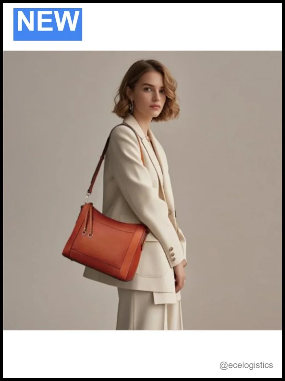 Medium Leather Crossbody Bag Women Shoulder Purse Work Satchel Two-Way Carry